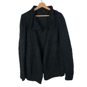 The Kooples Black Mohair Blend Open Drape Front Cardigan Sweater 3/L